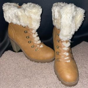 G by Guess | Faux Fur Chunky Heel Boots